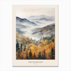 Autumn Forest Landscape The Trossachs Scotland 1 Poster Canvas Print