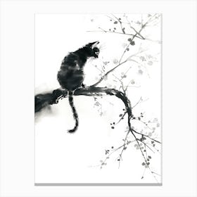 Cat On A Branch Canvas Print