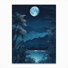 Full Moon In The Jungle 6 Canvas Print