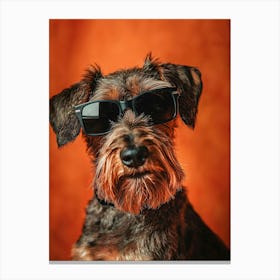 Schnauzer Wearing Sunglasses. Generated AI. Art Print Lienzos