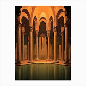 Basilica Cistern Yerebatan Sarnc Modern Pixel Art 1 Canvas Print