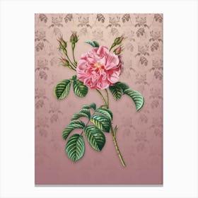 Vintage Pink Wild Rose Botanical on Dusty Pink Pattern n.2013 Canvas Print