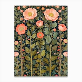 William Morris Rose Poppies Canvas Print