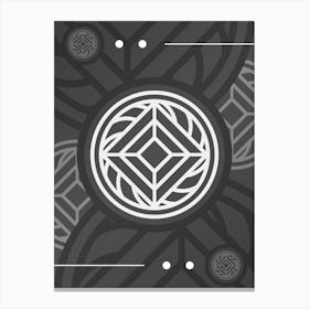 Geometric Glyph Abstract Array in White and Gray n.0036 Canvas Print
