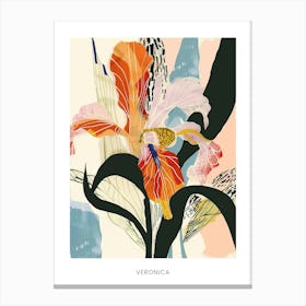 Colourful Flower Illustration Poster Veronica 2 Canvas Print