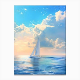 Sailboat In The Sea Canvas Print