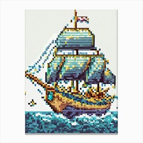 Pirate ship Pixel Art Canvas Print