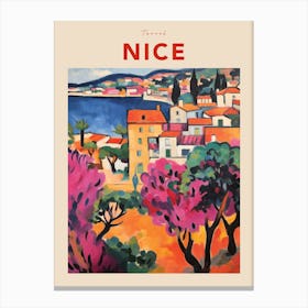 Nice France 2 Fauvist Travel Poster Canvas Print