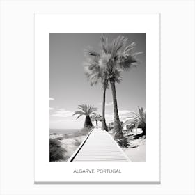 Poster Of Algarve, Portugal, Photography In Black And White 1 Canvas Print