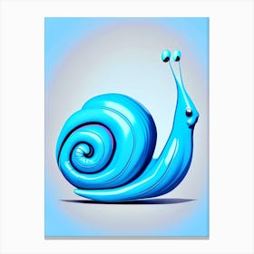 Full Body Snail Blue 2 Pop Art Canvas Print