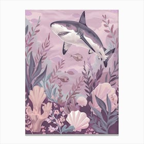 Purple Scalloped Hammerhead Shark 3 Canvas Print