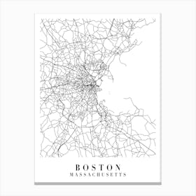 Boston Massachusetts Street Map Minimal Canvas Print