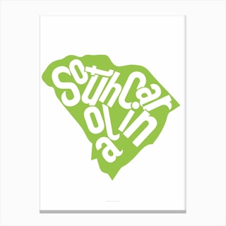 South Carolina State Typography Canvas Print