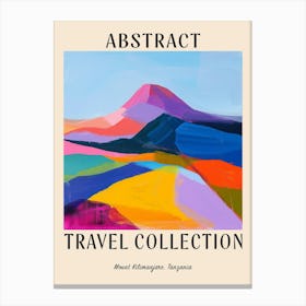Abstract Travel Collection Poster Mount Kilimanjaro Tanzania 1 Canvas Print