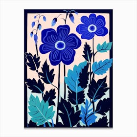 Blue Flower Illustration Canterbury Bells 2 Canvas Print