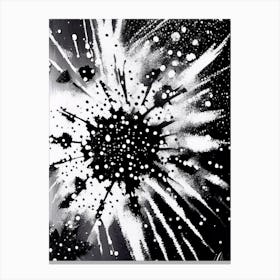 Bullet, Snowflakes, Black & White 4 Canvas Print