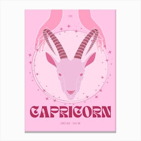 Pink Zodiac Capricorn Canvas Print