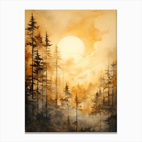 Sunset In The Forest 8 Canvas Print