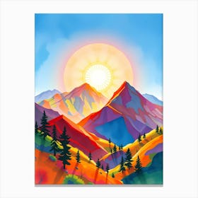 Sunrise In The Mountains 4 Canvas Print