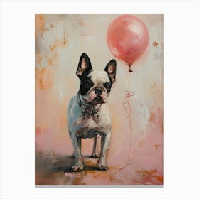 Cute Dog 2 With Balloon Canvas Print