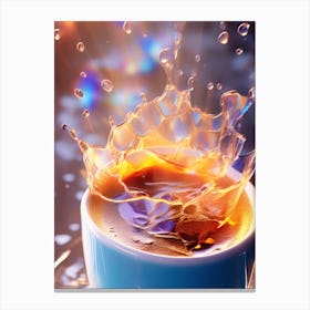 Splashing Water In A Cup Canvas Print