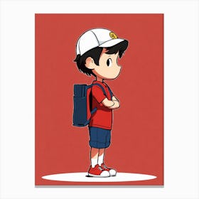 Pokemon Boy With Backpack Canvas Print