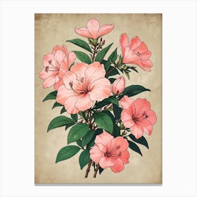 Pink Hibiscus Flower Canvas Print