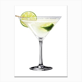 Mid Century Modern Margarita Floral Infusion Cocktail 4 Canvas Print