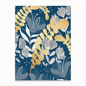 Gold Floral Pattern Canvas Print