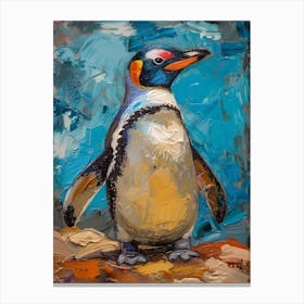 Galapagos Penguin Livingston Island Colour Block Painting 7 Canvas Print