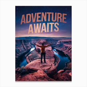 Inspirational Poster: Adventure Awaits Canvas Print