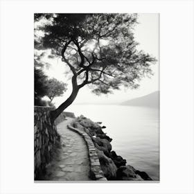 Korcula, Croatia, Black And White Old Photo 2 Canvas Print