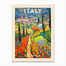 Pienza Italy 1 Fauvist Painting Travel Poster Canvas Print