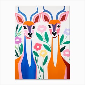 Colourful Kids Animal Art Gazelle Canvas Print
