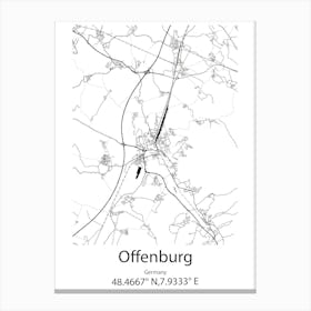 Offenburg,Germany Minimalist Map Canvas Print