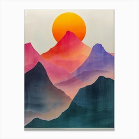 Sunset Over The Mountains 5 Canvas Print