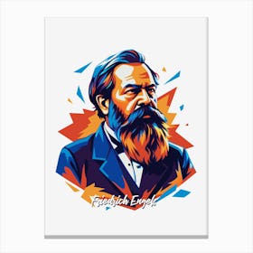 Friedrich Engels 01 Portrait WPAP Pop Art Canvas Print