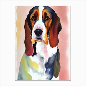 Basset Hound Watercolour dog Canvas Print