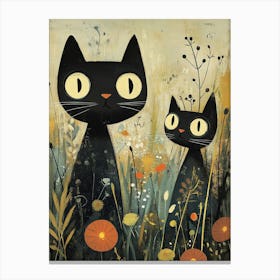 Cats In The Meadow 1 Canvas Print