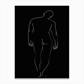Silhouette Of A Man on black Canvas Print