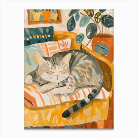 Cat On The Couch Canvas Print