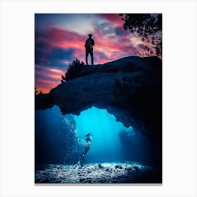 Under Seabed Blue Rock Canvas Print