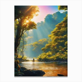 River In The Forest Canvas Print