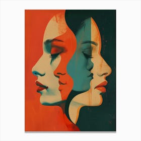 Three Women'S Faces Canvas Print