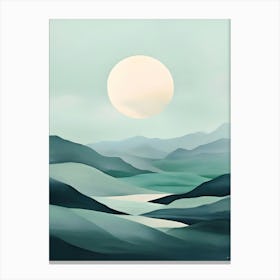 Landscape With A Sun Canvas Print