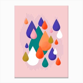 Colorful Rain Drops Canvas Print
