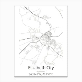 Elizabeth,United States Minimalist Map Canvas Print