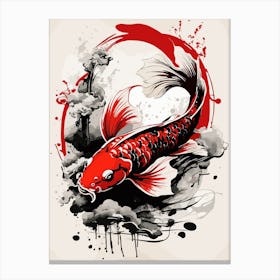 Japanese Vintage Koi Fish Canvas Print