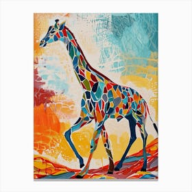 Geometric Watercolour Style Giraffe 1 Canvas Print