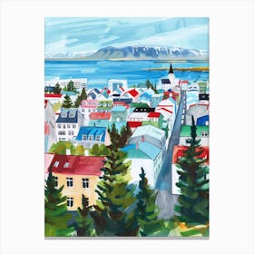 Travel Poster Happy Places Reykjavik 3 Canvas Print